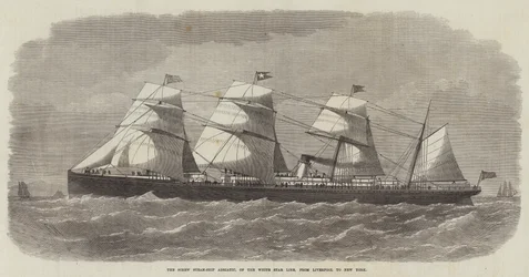 Le navire à vapeur à vis Adriatic, de la White Star Line, de Liverpool à New York